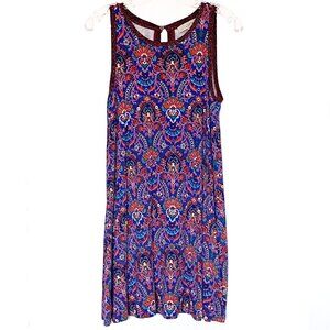 Loft Petites sleeveless, multi-colored, a-line, t-shirt dress size SP